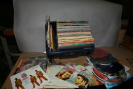 A TRAY CONTAINING APPROX EIGHTY FIVE LPs BY ELVIS PRESLEY including some originals, some reissues