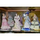 EIGHT WEDGWOOD BISQUE FIGURINES, comprising 'Enchanted Evening', and seven Wedgwood for Spink