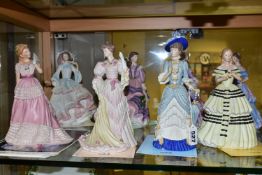 EIGHT WEDGWOOD BISQUE FIGURINES, comprising 'Enchanted Evening', and seven Wedgwood for Spink