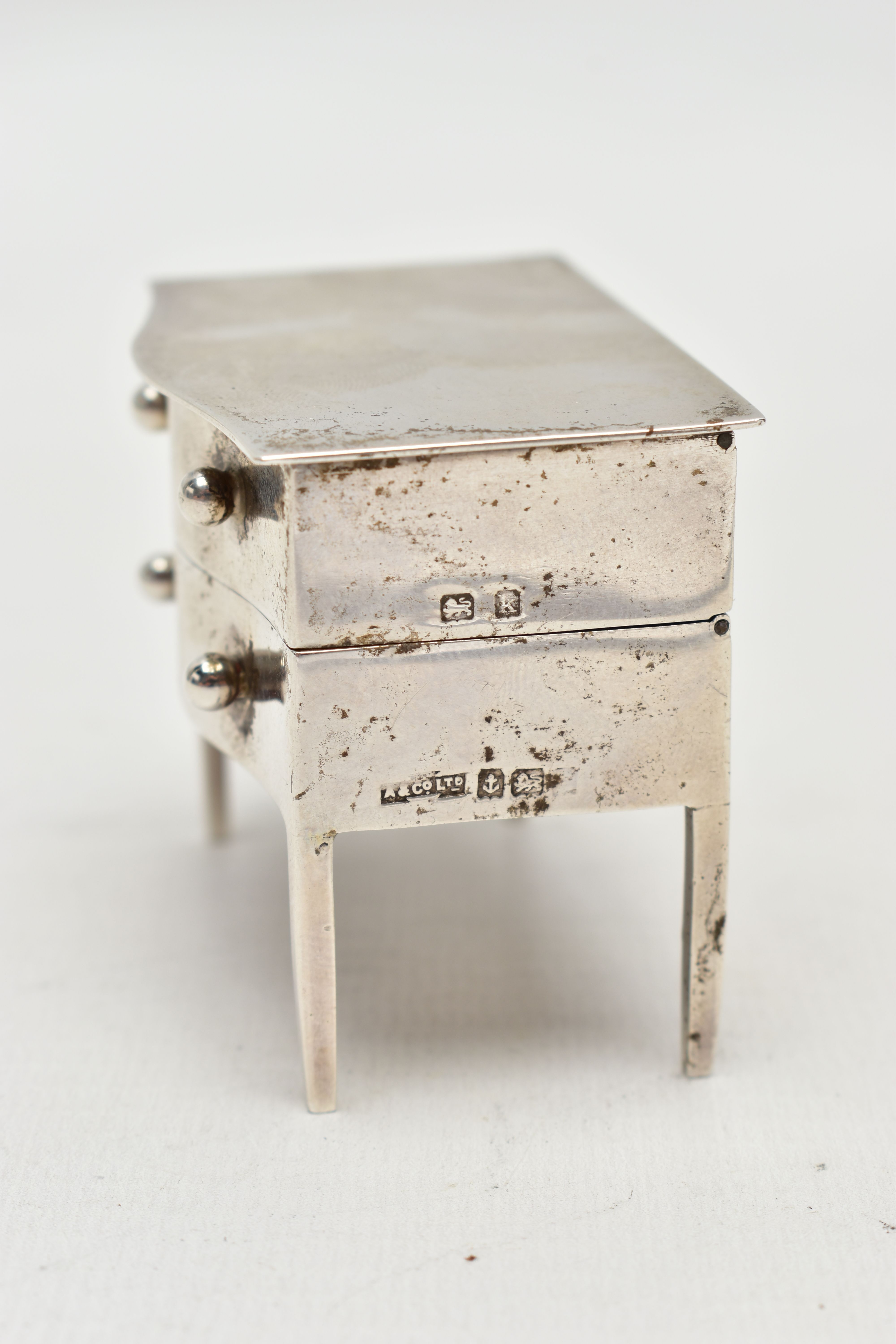 AN EARLY 20TH CENTURY SILVER 'ASPREY & CO LTD' NOVELTY STAMP CASE, in the form of a chest of two - Image 2 of 8