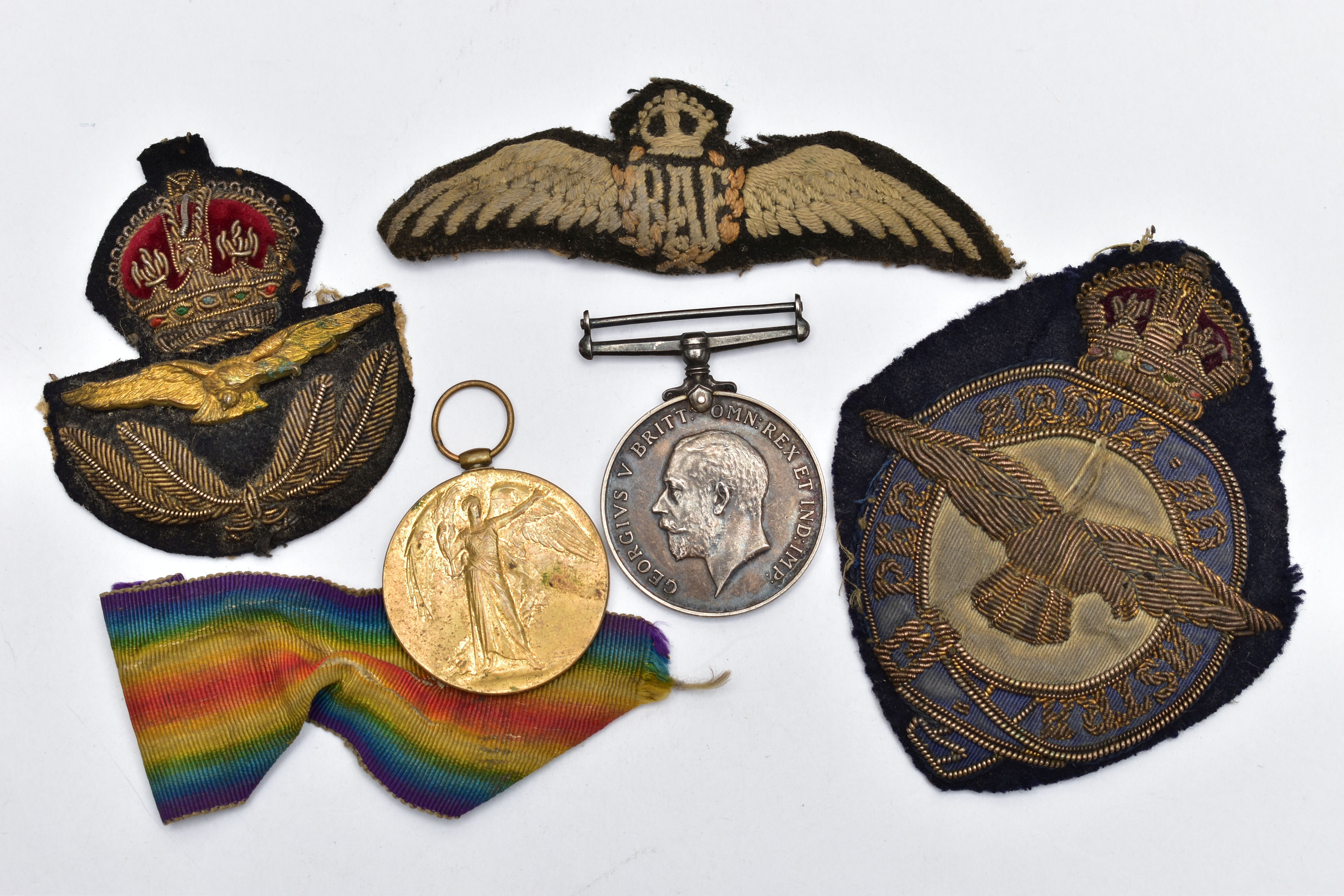 A GROUP OF WWI MEDALS, together with other Insignia relating to the Service of an RAF Officer, - Image 6 of 9