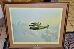 GERALD COULSON (1926-2021) 'EVENING PATROL 1940', a signed limited edition print depicting Spitfires