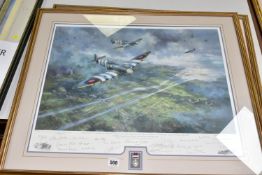 TWO SIGNED LIMITED EDITION MILITARY AVIATION PRINTS, comprising The Official George Cross Island