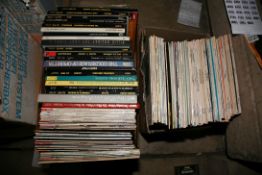 TWO TRAYS CONTAINING APPROX ONE HUNDRED AND THIRTY LPs AND LP BOXSETS OF CLASSICAL AND OPERATIC