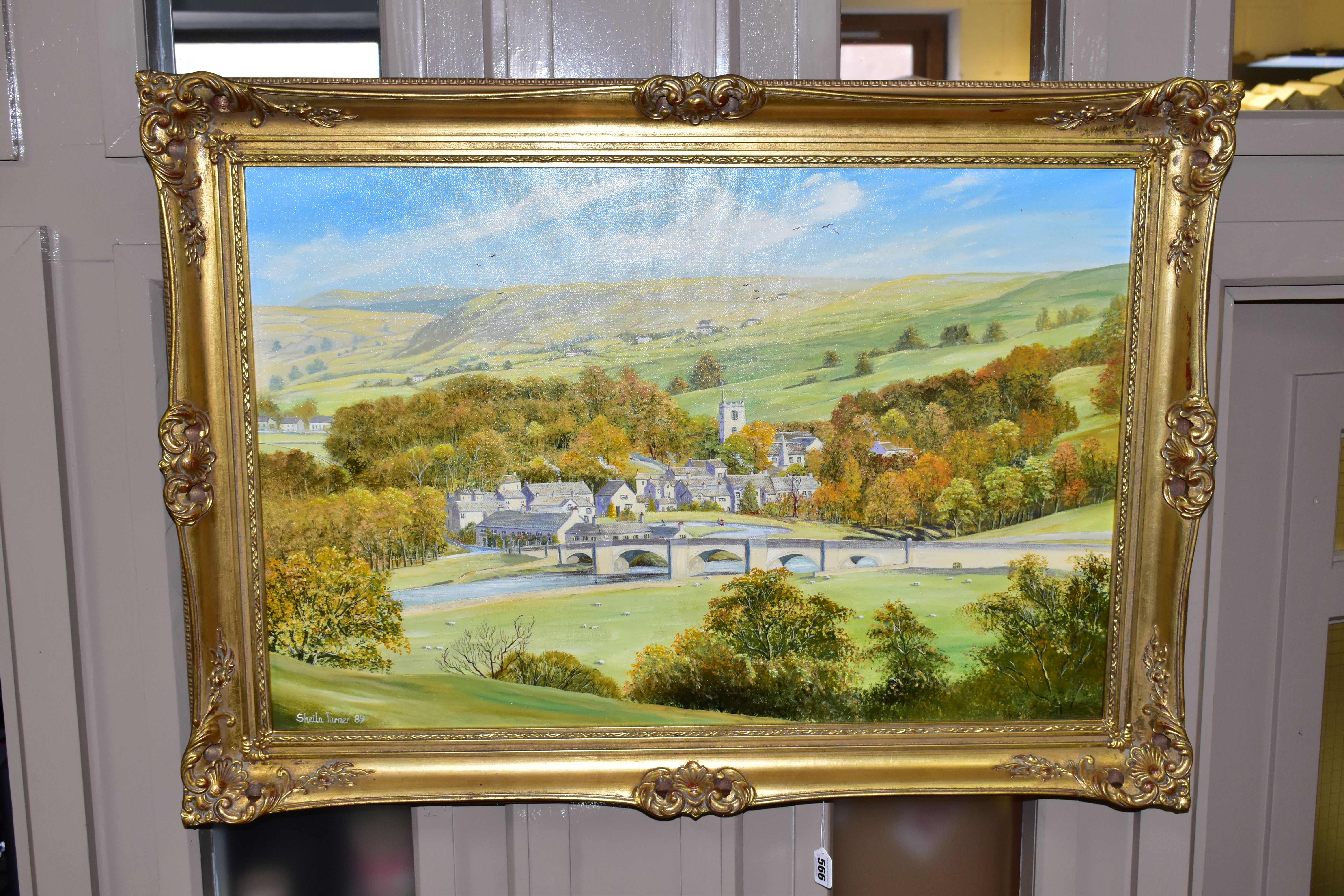 SHEILA TURNER (BRITISH CONTEMPORARY) 'BURNSALL, YORKSHIRE', a picturesque view of the Yorkshire