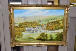 SHEILA TURNER (BRITISH CONTEMPORARY) 'BURNSALL, YORKSHIRE', a picturesque view of the Yorkshire