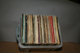 A TRAY CONTAINING APPROX NINETY LPs BY ELVIS PRESLEY including some originals, some reissues and
