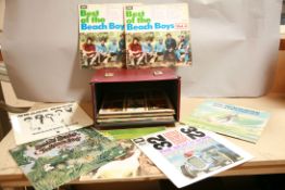 A CASE CONTAINING SEVENTEEN LPs BY THE BEACH BOYS including Little Deuce Coupe, Smiley Smile, two