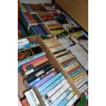 BOOKS, five boxes containing approximately 220 mostly paperback titles, of contemporary fiction,