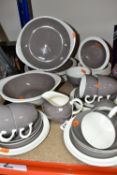 A PART DINNER SET OF WEDGWOOD OF ETRURIA & BARLASTON IN GREY AND WHITE 1950'S STYLE, comprising
