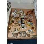A BOX OF WADE WHIMSIES, GLASS LAMP WORK ANIMALS AND SIMILAR ANIMAL FIGURES, to include Wade Walt