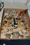 A BOX OF WADE WHIMSIES, GLASS LAMP WORK ANIMALS AND SIMILAR ANIMAL FIGURES, to include Wade Walt