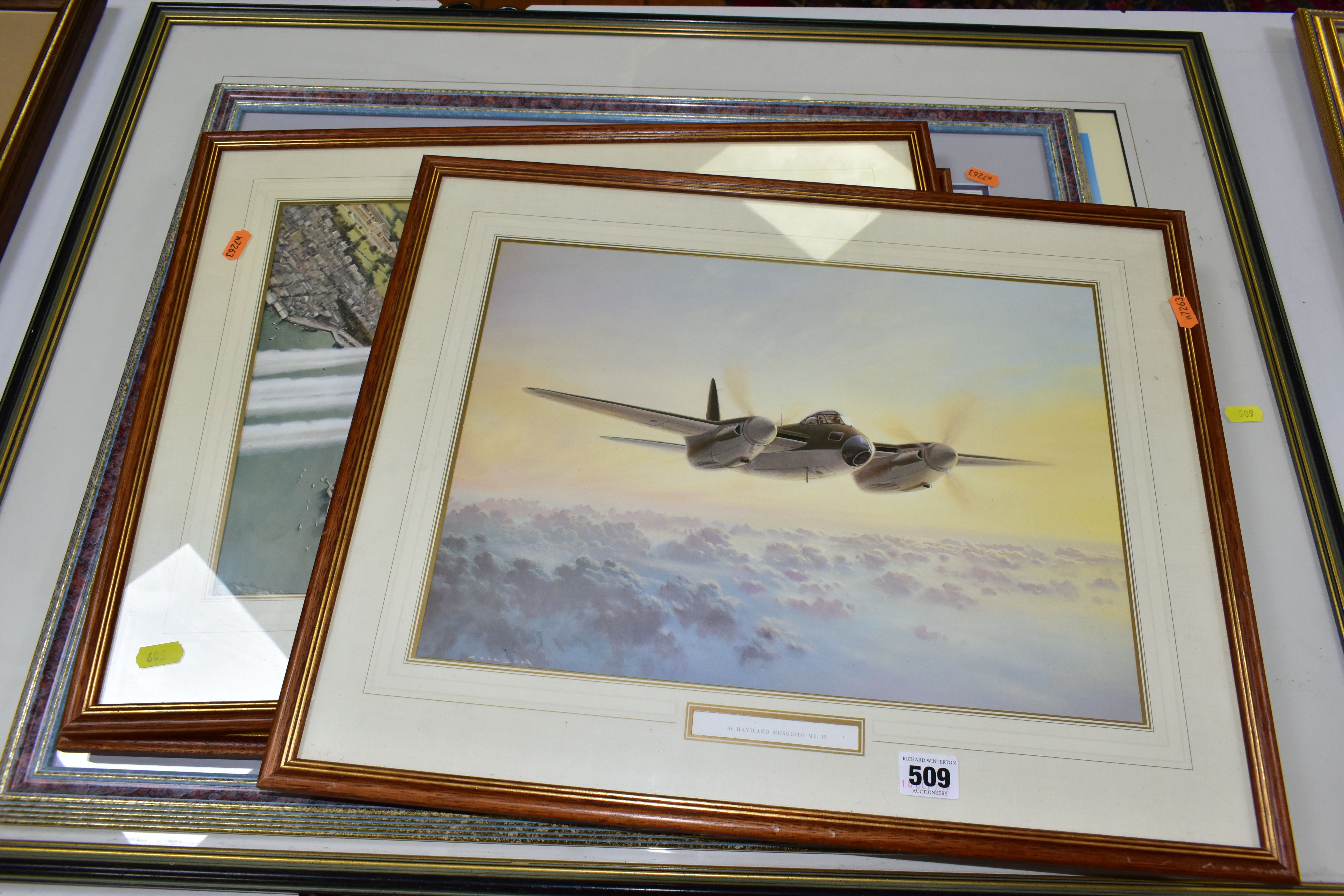 SIX MILITARY AVATION THEMED PRINTS, comprising limited edition Robert Taylor prints, 'Stuka'