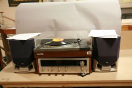 A VINTAGE PIONEER PL-112D TURNTABLE, a Pioneer LX424 Receiver Amplifier and a pair of more recent