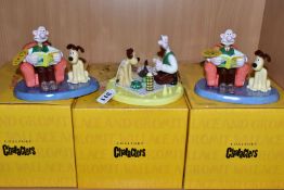 THREE BOXED COALPORT WALLACE AND GROMIT FIGURES /FIGURE GROUPS, comprising 'Picnic on the Moon'