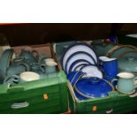 THREE BOXES OF DENBY OVEN TO TABLEWARE, to include a quantity of a 'Manor Green' dinnerware, serving