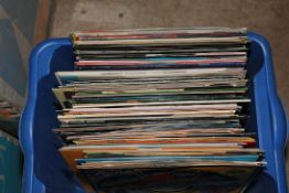 A TRAY CONTAINING APPROX SEVENTY LPs including Nik Kershaw, David Essex, The Beach Boys, Wham,