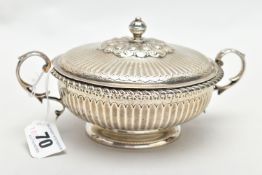 A 'HAMILTON & INCHES' SILVER PORRINGER, of a circular form, stop reeded design with foliage