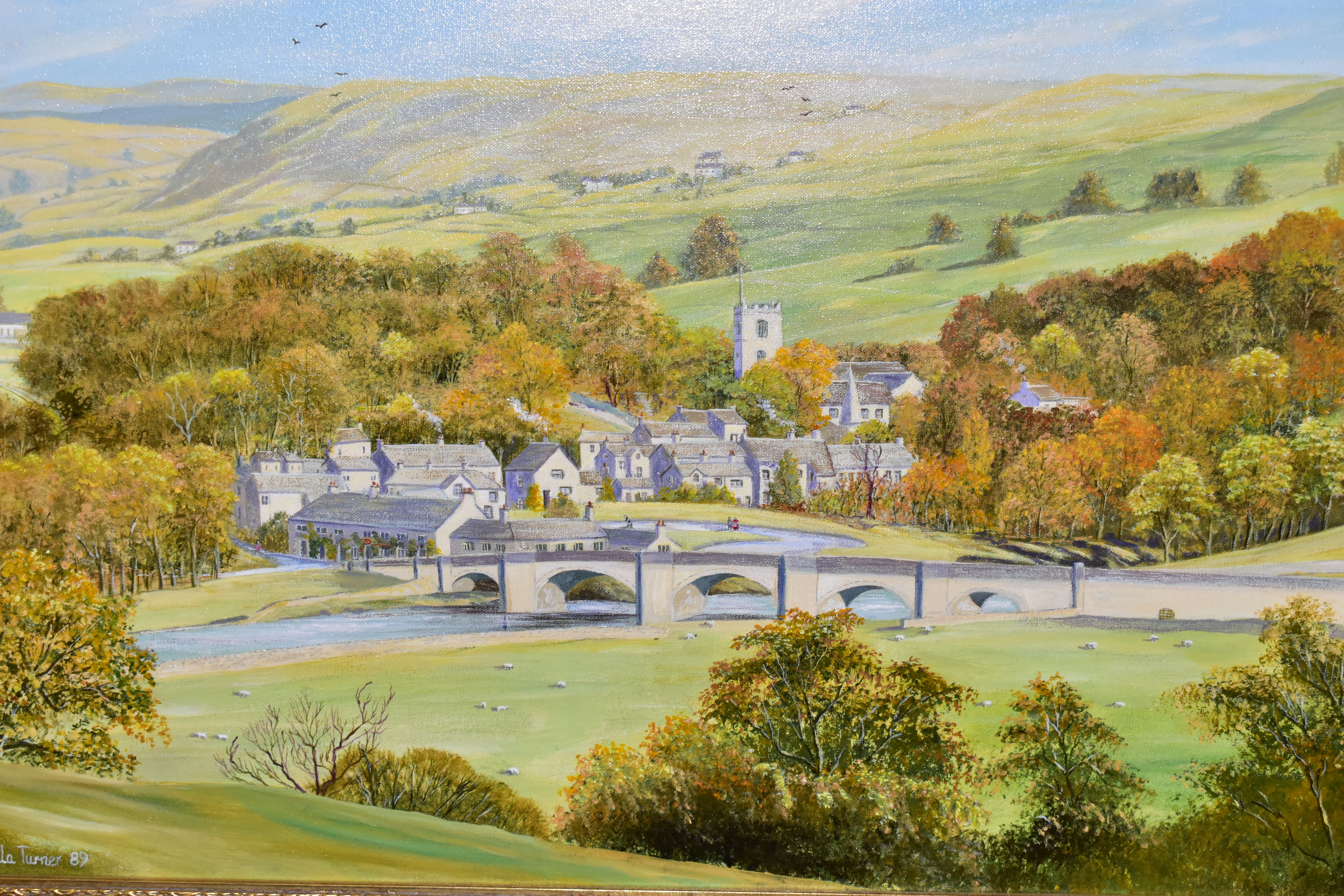 SHEILA TURNER (BRITISH CONTEMPORARY) 'BURNSALL, YORKSHIRE', a picturesque view of the Yorkshire - Image 2 of 3