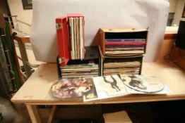 FOUR RECORD CASES CONTAINING OVER ONE HUNDRED AND TEN LPs AND 12in SINGLES items of note include