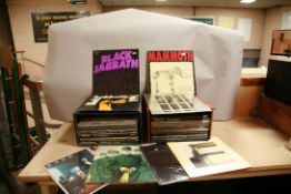 TWO RECORD CASES CONTAINING OVER SIXTY LPs OF ROCK MUSIC including WWA copies of Vol.4 and Master of