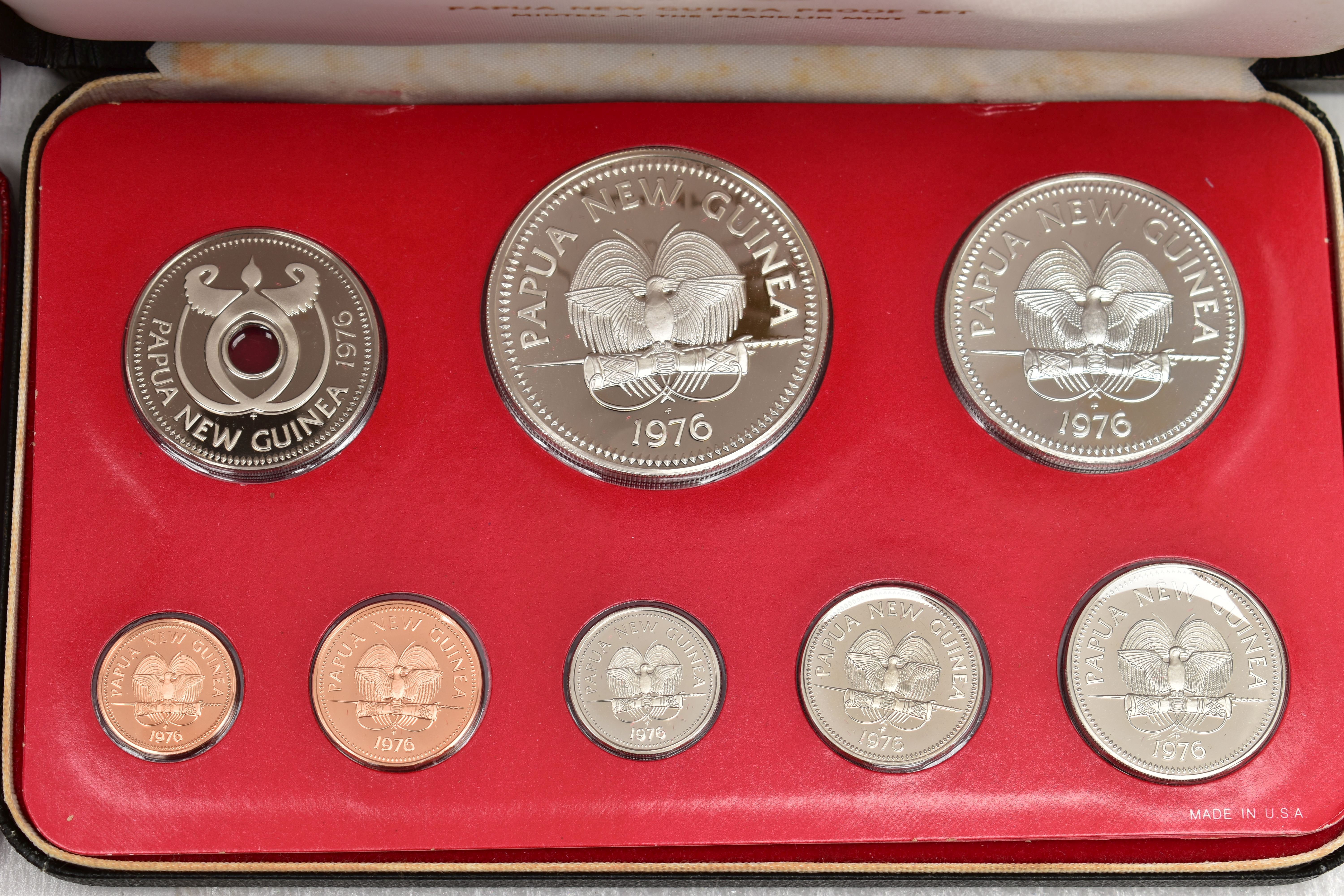 FOUR CASED SETS OF COINS, to include a minted 1975 'Trinadad and Tobago' proof set in box of - Image 3 of 5