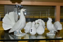 THREE LLADRO DOVE FIGURINES, comprising a Couple of Doves - 1169 sculpted by Antonio Ballester