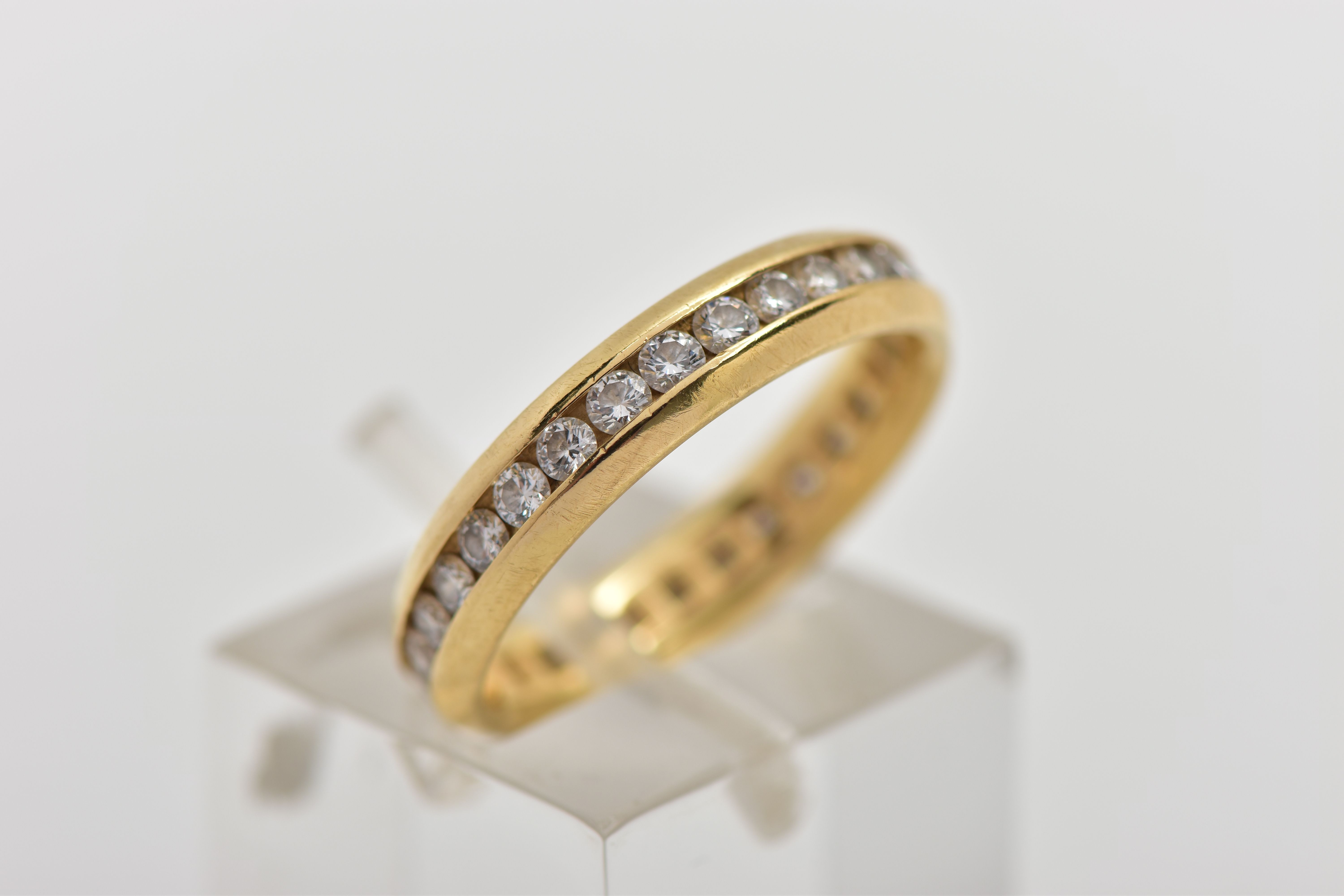 AN 18CT GOLD, FULL DIAMOND ETERNITY BAND, designed with a row of channel set, round brilliant cut - Image 4 of 4