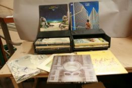 TWO RECORD CASES CONTAINING THIRTY FOUR LPs O PROG ROCK MUSIC including Brain Surgery Salad by