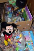 ONE BOX OF ASSORTED MCDONALD'S COLLECTABLE TOYS some still in original packets from Disney films