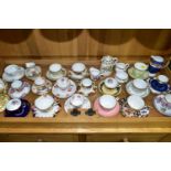 A COLLECTION OF AYNSLEY COFFEE CANS, COFFEE CUPS, TEA CUPS. SAUCERS, CREAM JUGS, SUGAR BOWLS, ETC,