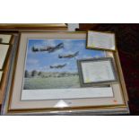 TWO SIGNED LIMITED EDITION MILITARY AVIATION PRINTS, comprising The official Douglas Bader