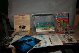 A TRAY CONTAINING THIRTY EIGHT NEAR MINT LPs including three signed LPs by The Drifters ( Four and