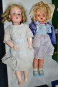 TWO DOLLS, comprising an Armand Marseille - Germany 390 -A 4 M doll, length 55cm, with blonde