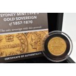 A CASED QUEEN VICTORIA SYDNEY MINT TYPE II GOLD SOVEREIGN, dated 1866, within a protective plastic