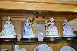 A SET OF FOUR ROYAL WORCESTER FOR COMPTON & WOODHOUSE LIMITED EDITION FIGURES 'THE GRACEFUL ARTS',