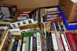 BOOKS, eight boxes containing a large collection of books, magazines and DVD's mostly relating to