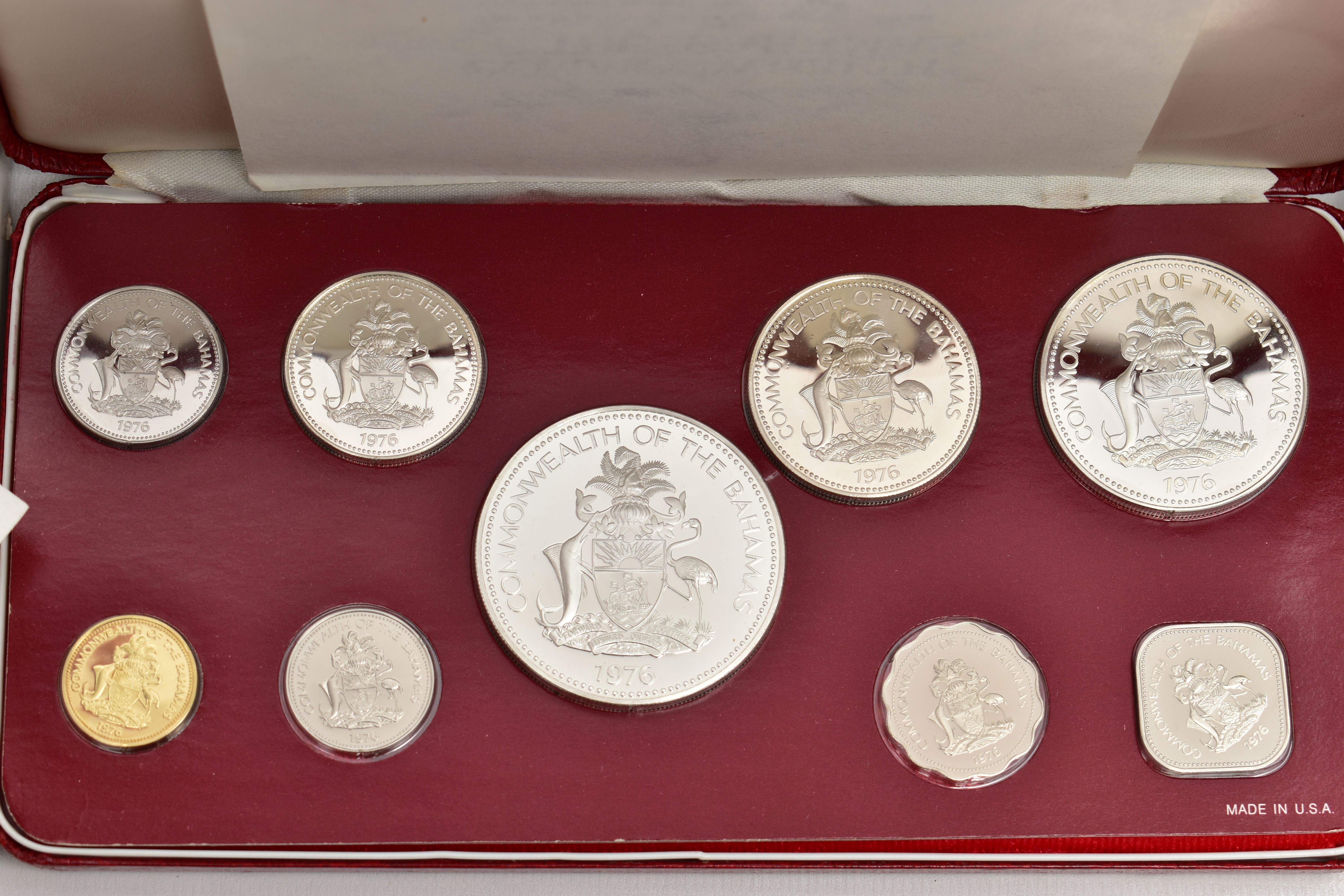 FOUR CASED SETS OF COINS, to include a minted 1975 'Trinadad and Tobago' proof set in box of - Image 2 of 5