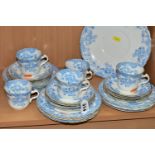 A TWENTY SIX PIECE EDWARDIAN ROYAL ALBERT CROWN CHINA PART TEA SET, in the 'Record' pattern,