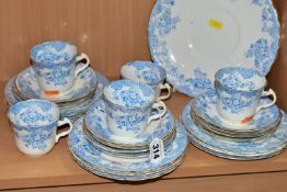 A TWENTY SIX PIECE EDWARDIAN ROYAL ALBERT CROWN CHINA PART TEA SET, in the 'Record' pattern,