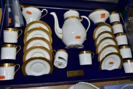 A BOXED AYNSLEY 'ARGOSY' 8360 PATTERN COFFEE SET, made for Dover Street Trophies, comprising ten