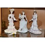 THREE COALPORT FOR COMPTON & WOODHOUSE LIMITED EDITION LADY FIGURES, comprising 'Femmes Fatales -