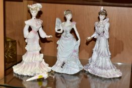 THREE COALPORT FOR COMPTON & WOODHOUSE LIMITED EDITION LADY FIGURES, comprising 'Femmes Fatales -