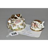 TWO ROYAL CROWN DERBY PAPERWEIGHTS, comprising a limited edition Old Imari Frog, no. 177/4500,