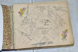 FRIENDSHIP ALBUM, an early 20th century album 1907 - 1922 containing poetry, observations and