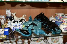 A QUANTITY OF POOLE POTTERY AND OTHER CERAMICS, including six Poole dolphins, (one s.d.), three