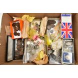A LARGE BOX OF MAINLY UK COINAGE, to include over 400 grams of mixed silver coinage, a 1573
