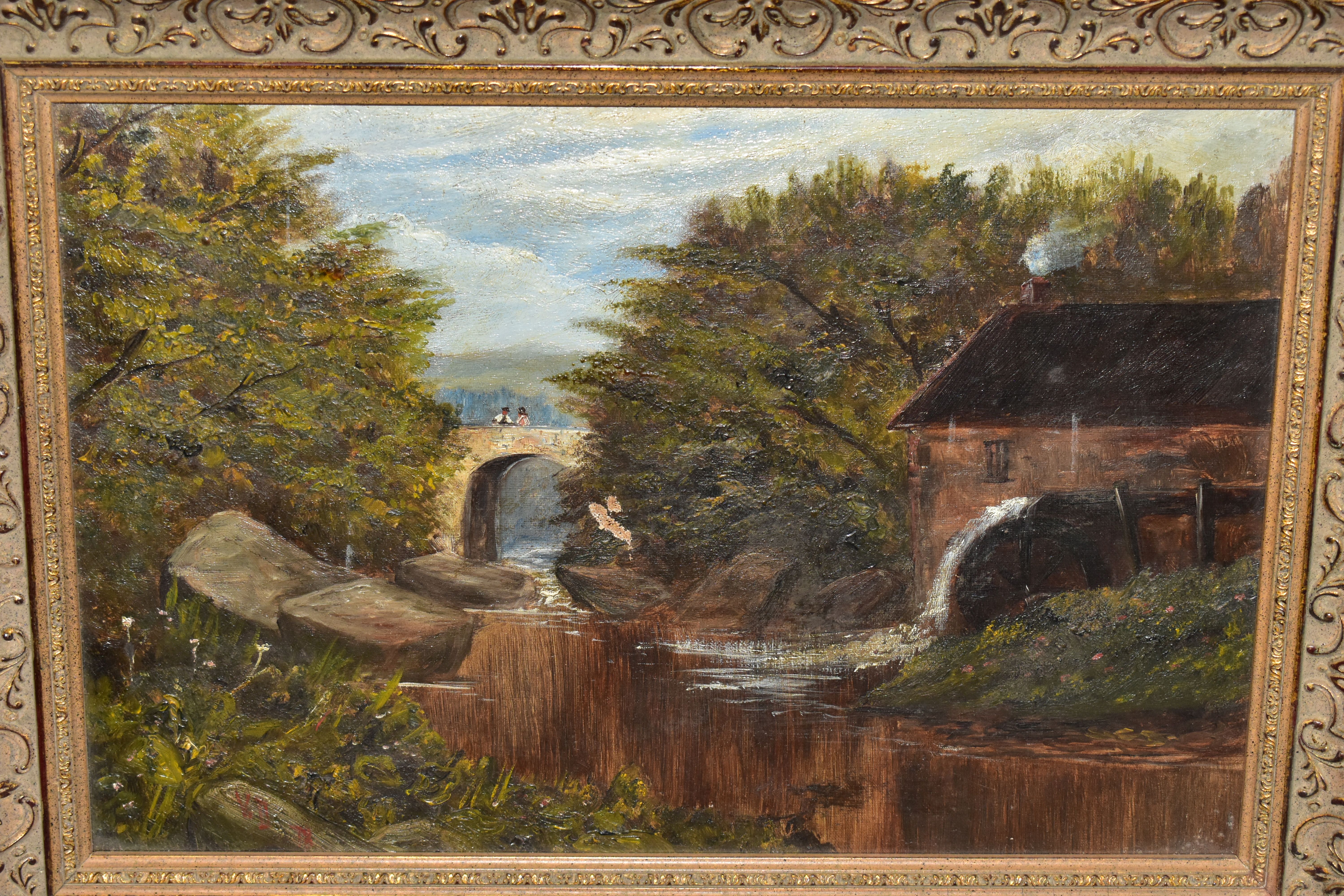 JOSEPH VICKERS DEVILLE (1856-1925) 'A WELSH MILL', a Welsh river landscape, watermill to the right - Image 2 of 5