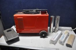 A SEALEY IP213 WELDER (PAT pass and powering up) along with a quantity of welding electrodes and a