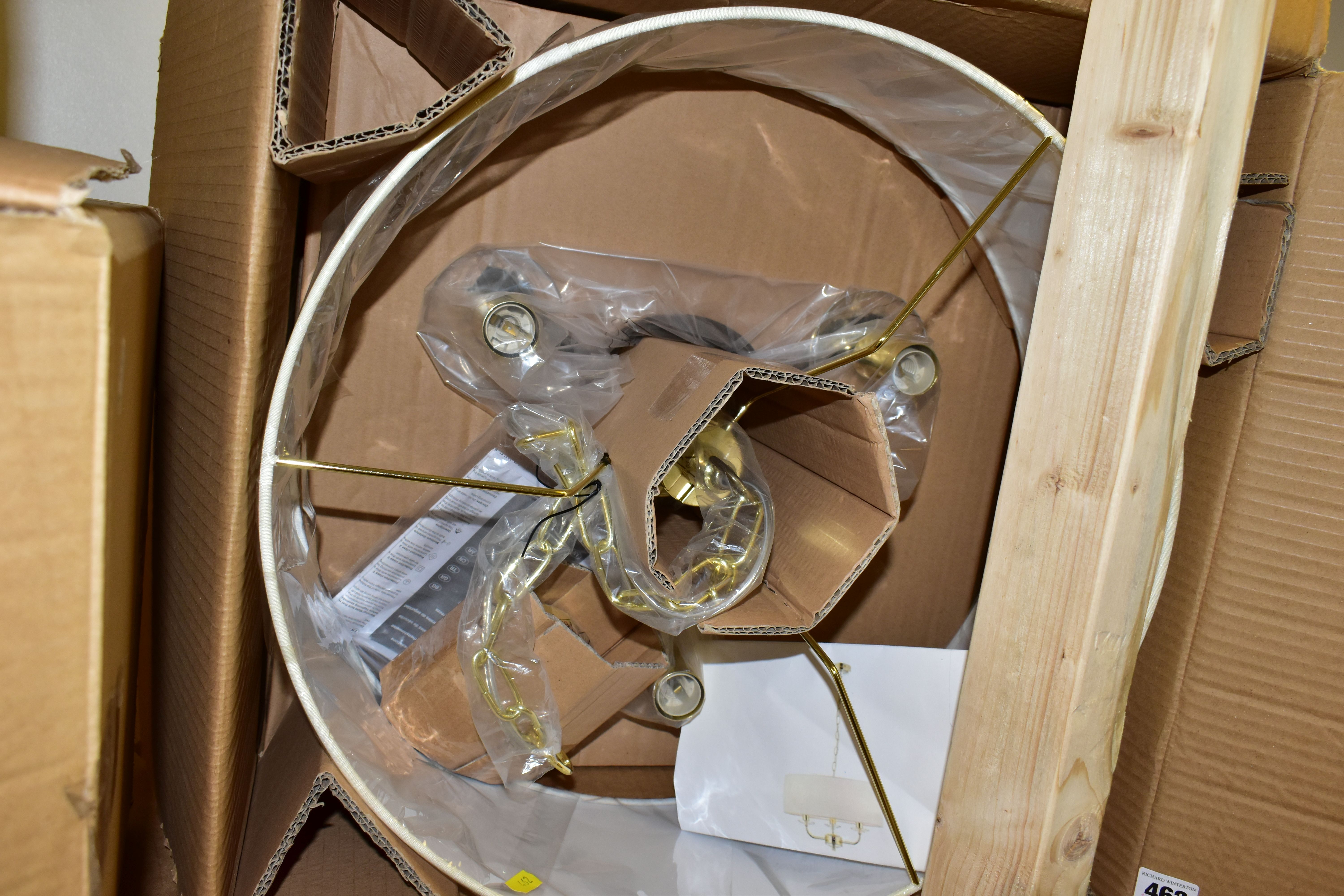 FIVE BOXED NEW AND UNUSED CEILING LIGHTS, comprising two matching chrome and crystal spherical light - Image 4 of 5